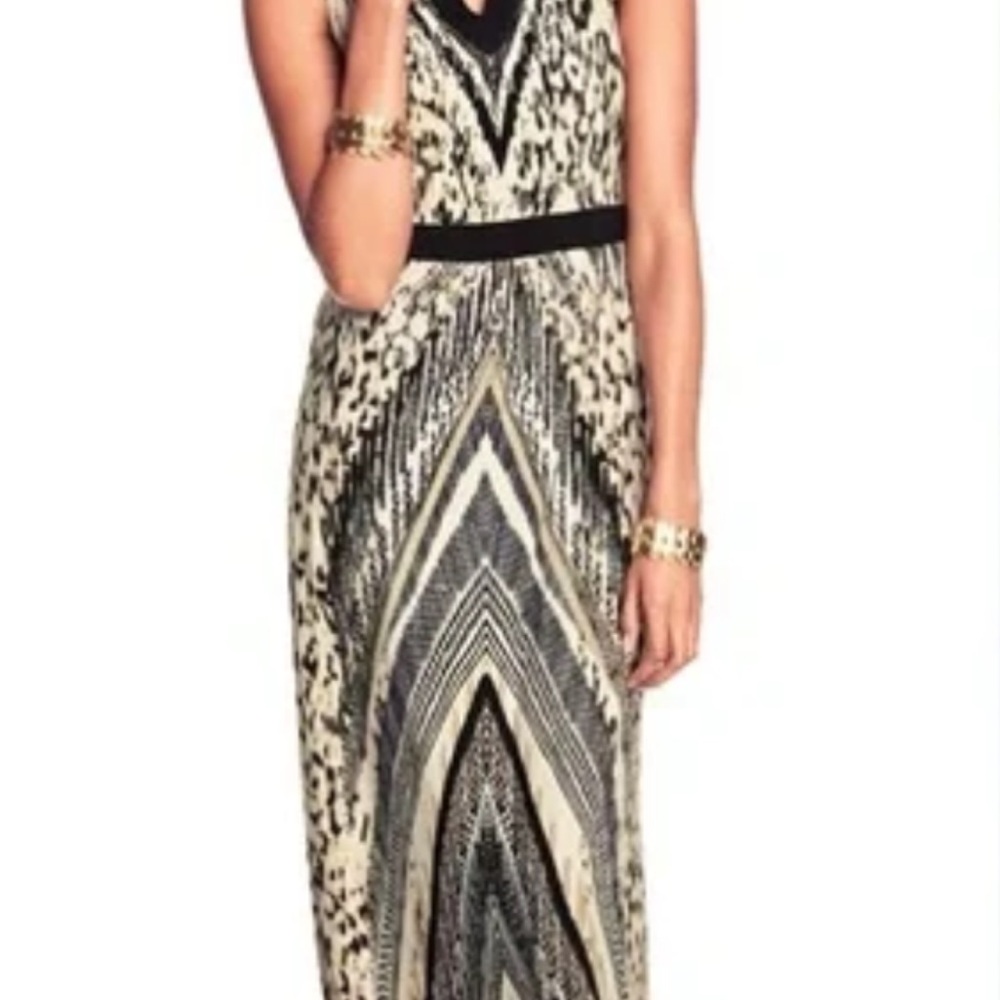Chico's Black and Cream Maxi Dress